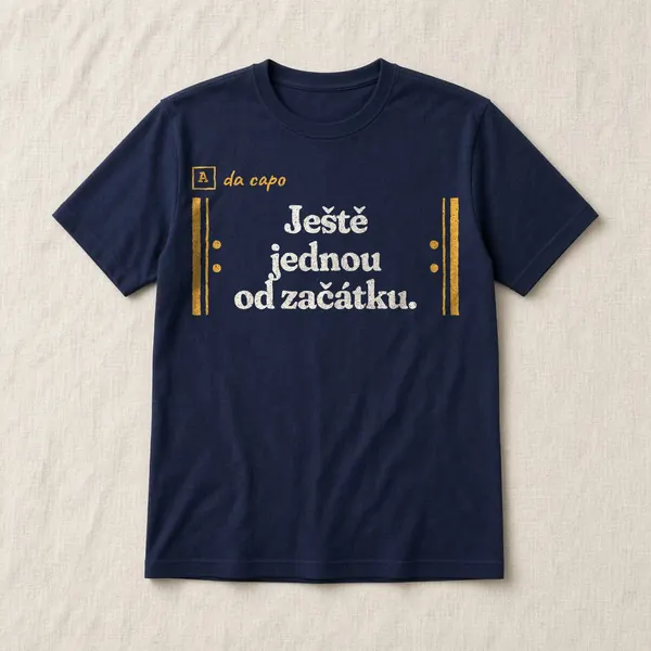 Tričko s hláškou „da capo: Ještě jednou od začátku.“