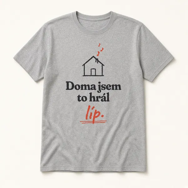 Tričko s hláškou „Doma jsem to hrál líp.“